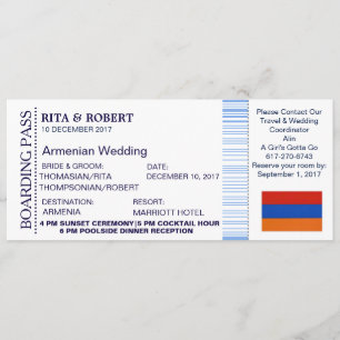 Beach Wedding Boardingpass Biljett-destination Inbjudningar