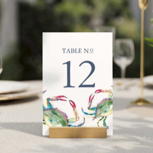 Beach Wedding Bordsnummer Blue Crab