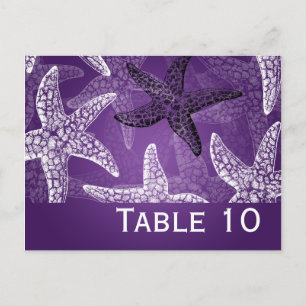 Beach Wedding Bordsnummer Starfish Lila