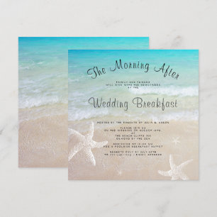 Beach Wedding Breakfast Square-inbjudningar Inbjudningar