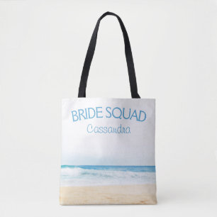 Beach Wedding Bridesmaid Namn Tote Bag Tygkasse