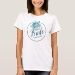 Beach Wedding Brudens sida T Shirts<br><div class="desc">Träna besättningen i stil med de här pulserande brudens sida t-shirts, med en viskös havssköldpadda och ett djärvt skript "Bride Tribe" i marblått. Perfekt för badbröllop på stranden eller ett målbröllop på roligten, gör anpassadet delara tankeväckande brudens sida-gåvor och kreativets brudgumm frieri presentidéer. Anpassa varje skjorta med hjälp av den...</div>