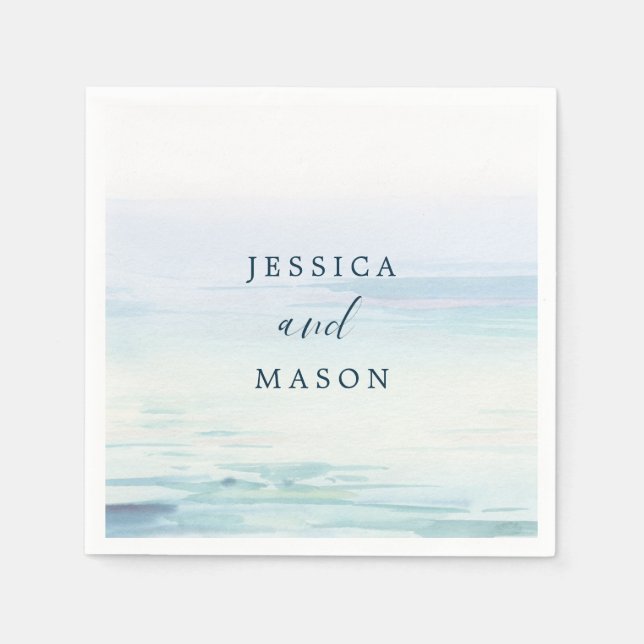 Beach Wedding Cocktail Napkin Pappersservett (Framsidan)