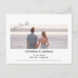 Beach Wedding Couple Photo Save Date Vykort