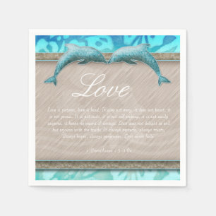 Beach Wedding Dolphin Luau Party Nautical Kärlek Pappersservett