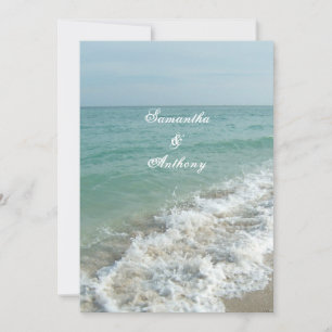 Beach Wedding eller Destinations Wedding Blue Ocea Inbjudningar