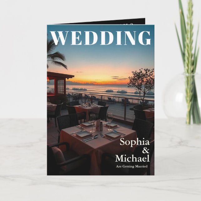 Beach Wedding Fair Magazine Cover-inbjudan Inbjudan (Framsida)