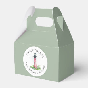 Beach Wedding Favor Boxes Watercolor Lighthouse Presentaskar