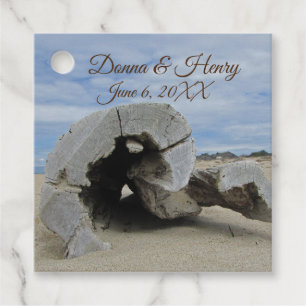 Beach Wedding Favor Driftwood Photo Tack Gåvor Etiketter