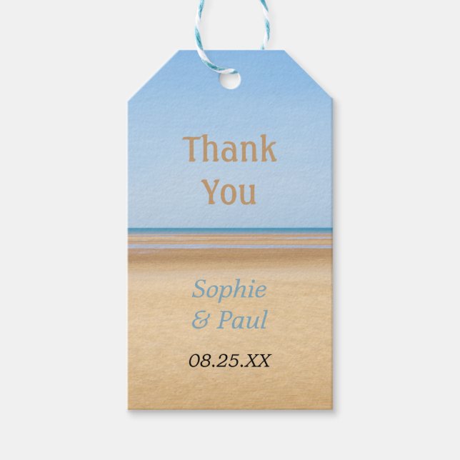 Beach Wedding Favor Tack Gift-Märkre Presentetikett (Framsidan)