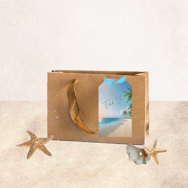 Beach Wedding Favor-taggar Presentetikett (Skapare uppladdad)