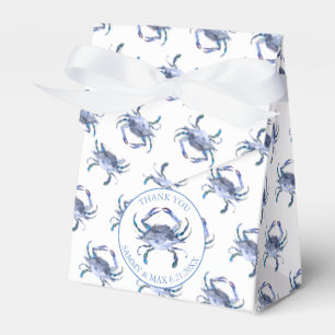 Beach Wedding Favors Blå krabba på vitt Presentaskar