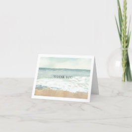 Beach Wedding Foldad Tack Kort