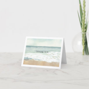 Beach Wedding Foldad Tack Kort