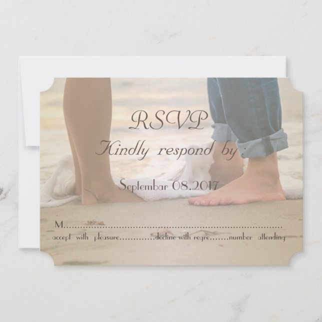 Beach Wedding,Foots OSA Inbjudningar (Framsida)