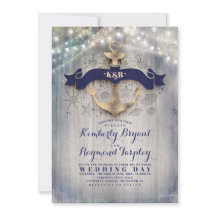 Beach Wedding för flotta och Guld Nautical Rustic 