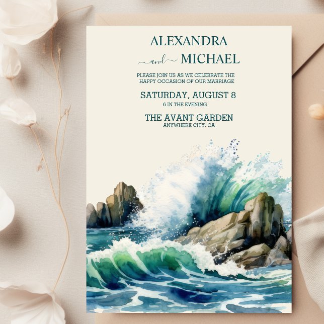 Beach Wedding för kustnära Oceanen Inbjudningar (Skapare uppladdad)