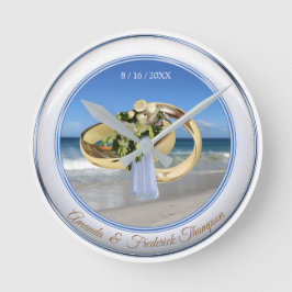 Beach Wedding Gift Clock Rund Klocka