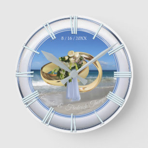 Beach Wedding Gift Clock Rund Klocka