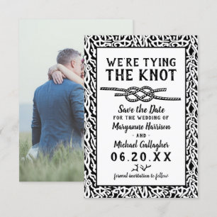 Beach Wedding Gifter sig Coral Modern Photo Spara Datumet