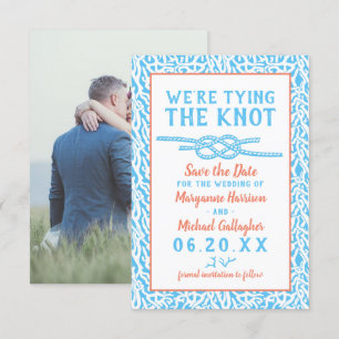 Beach Wedding Gifter sig Nautical Coral Photo Spara Datumet