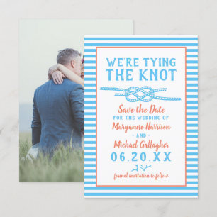 Beach Wedding Gifter sig Nautical Rand Photo Spara Datumet