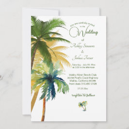 Beach Wedding handflatan Träd Inbjudningar
