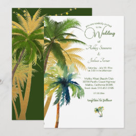 Beach Wedding handflatan Träd Inbjudningar