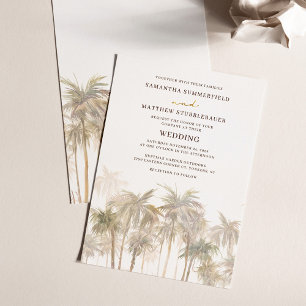 Beach Wedding Handflatan Träd Inbjudningar