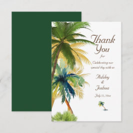Beach Wedding handflatan Träd Tack Kort