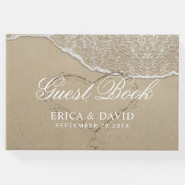 Beach Wedding Heart i Sand-Eleganten Gästböcker