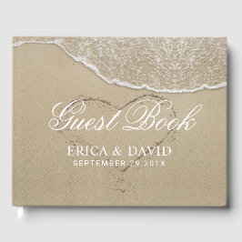 Beach Wedding Heart i Sand-Eleganten Gästböcker