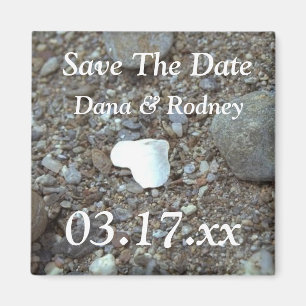 Beach Wedding Heart Photo Anpassningsbar Sparar da Magnet