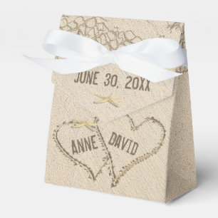 Beach Wedding Hearts med Net Presentaskar