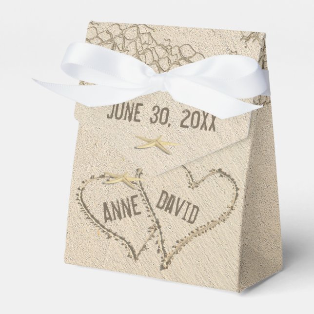 Beach Wedding Hearts med Net Presentaskar (Framsidan Sidan)