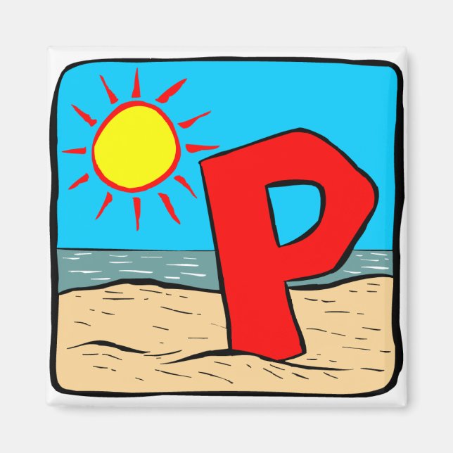 Beach Wedding Ideas Brev P Magnet (Framsidan)