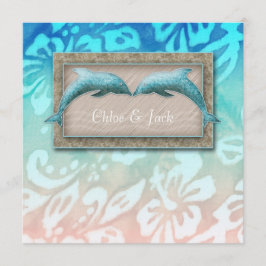 Beach Wedding Inbjudan Dolphin Luau Party Nautical