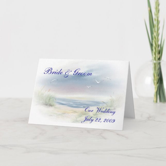 Beach Wedding-inbjudan Inbjudan (Framsida)