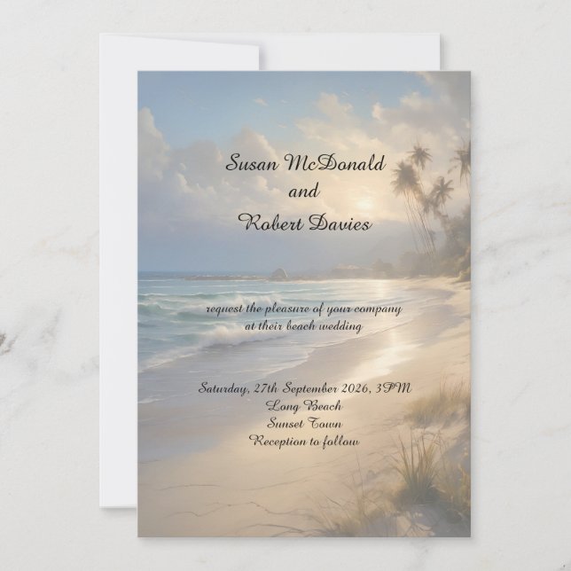 Beach Wedding-inbjudan Inbjudningar (Framsida)