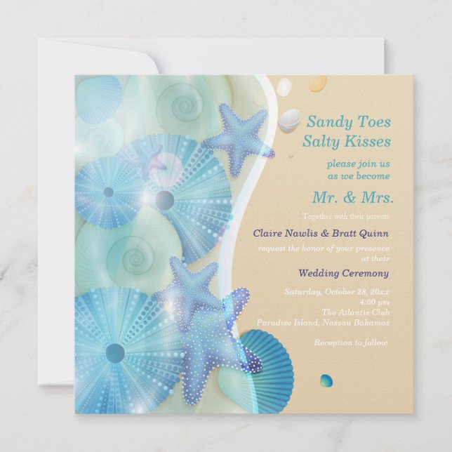 Beach Wedding-inbjudan Inbjudningar (Framsida)