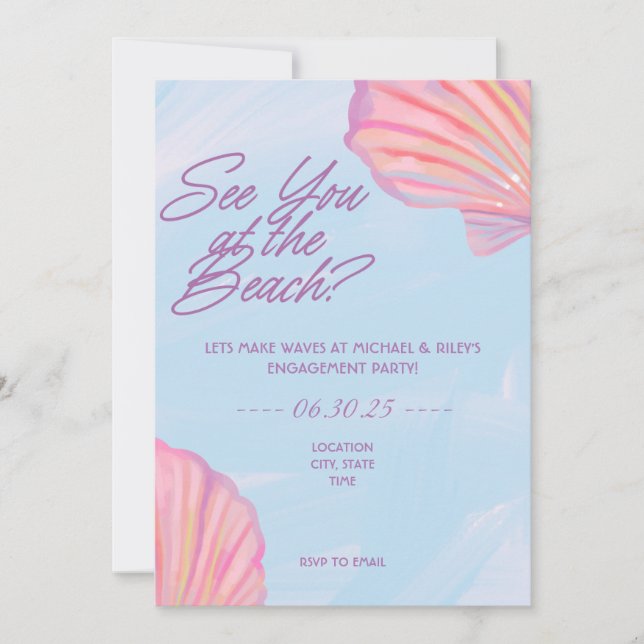 Beach Wedding-inbjudan Inbjudningar (Framsida)