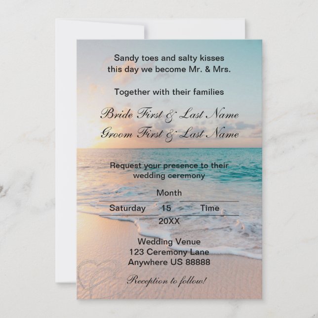 Beach Wedding-inbjudan Inbjudningar (Framsida)