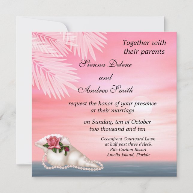 Beach Wedding Inbjudningar (Framsida)