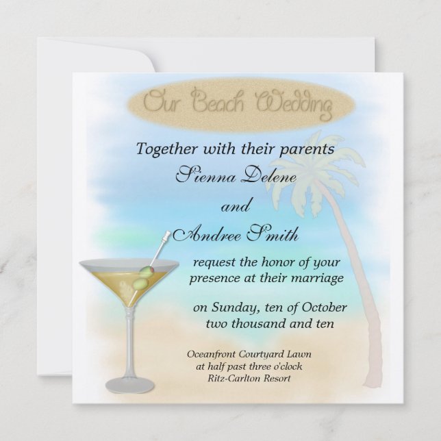 Beach Wedding Inbjudningar (Framsida)