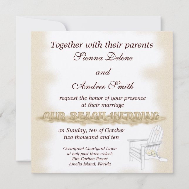 Beach Wedding Inbjudningar (Framsida)