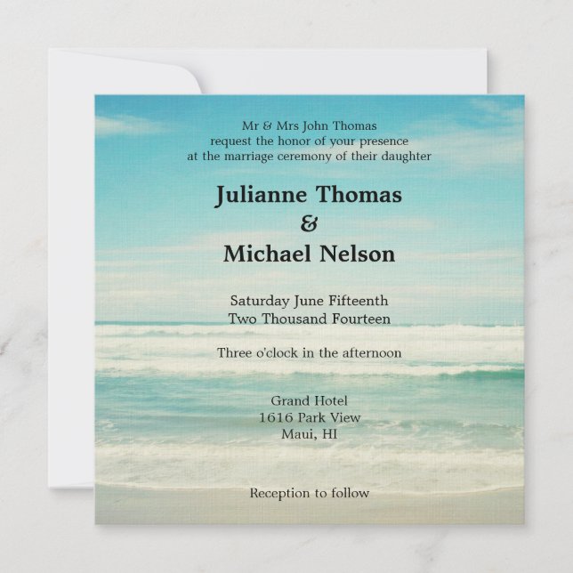 Beach Wedding Inbjudningar (Framsida)