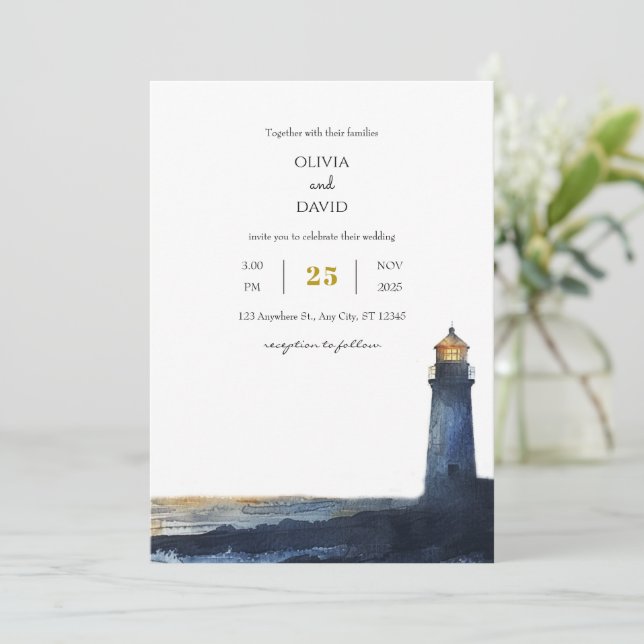 Beach Wedding Inbjudningar (Stående Fram)
