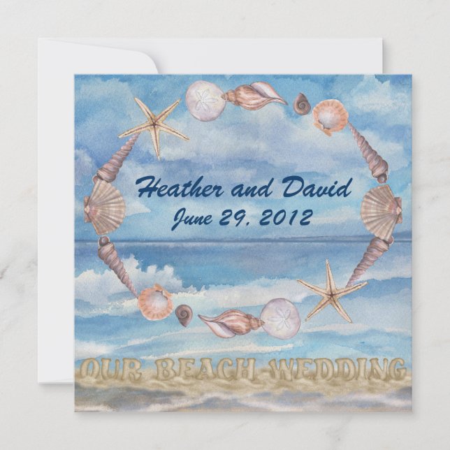 Beach Wedding Inbjudningar (Framsida)