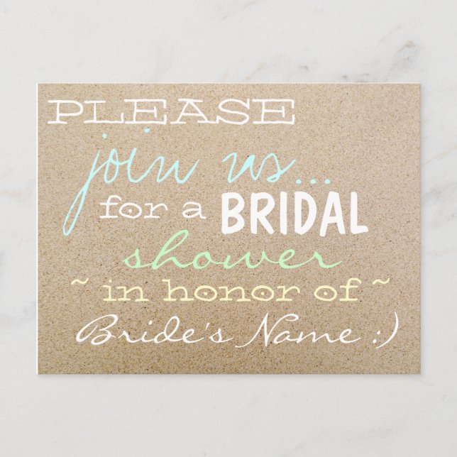 Beach Wedding/Inbjudningskort för möhippa i Sand Inbjudan Vykort (Framsida)