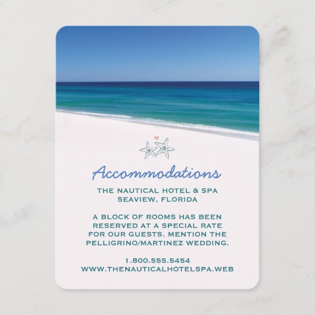 Beach Wedding Infoga-kort Tilläggskort (Framsida)